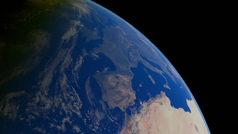 Satellite view of Earth — the Google Satellite Embedding V1 dataset provides annual 64-D embeddings for every land pixel from 2017 to 2024